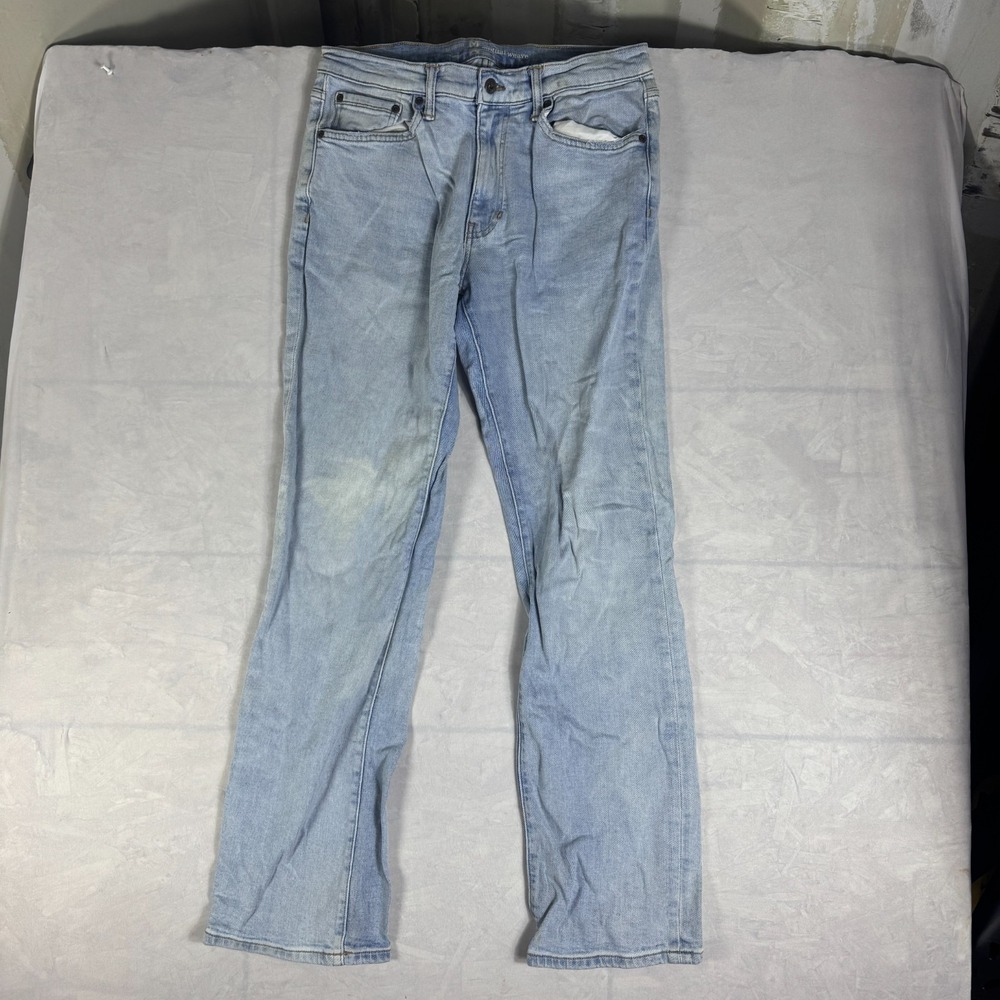 Mutual Weave Mens Bootcut Jeans Ice Blue Washed Comfort‎ Modern 5-Pocket 32x34